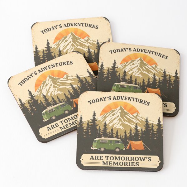 Item preview, Today’s Adventures Are Tomorrow’s Memories – Vintage Camping Poster designed and sold by GabeMountainArt.