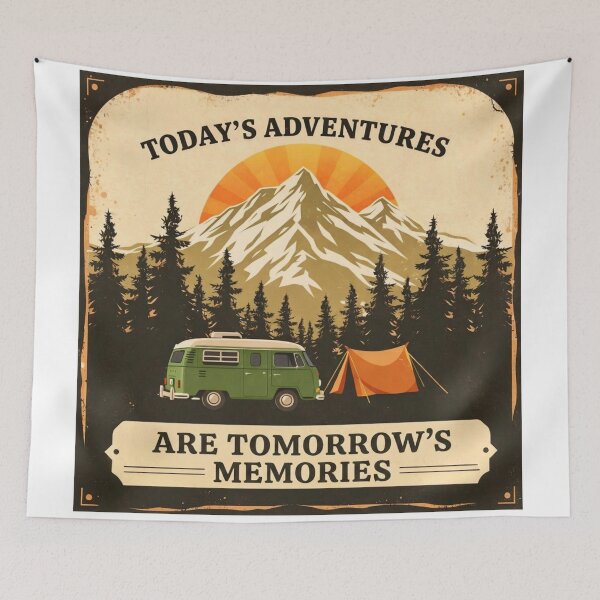 Item preview, Today’s Adventures Are Tomorrow’s Memories – Vintage Camping Poster designed and sold by GabeMountainArt.