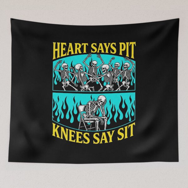 Item preview, Heart Says Pit Knees Say Sit Skeleton (On Back) T-Shirt | Funny Pit Bull Dog Lover Graphic Gift designed and sold by Trendably.