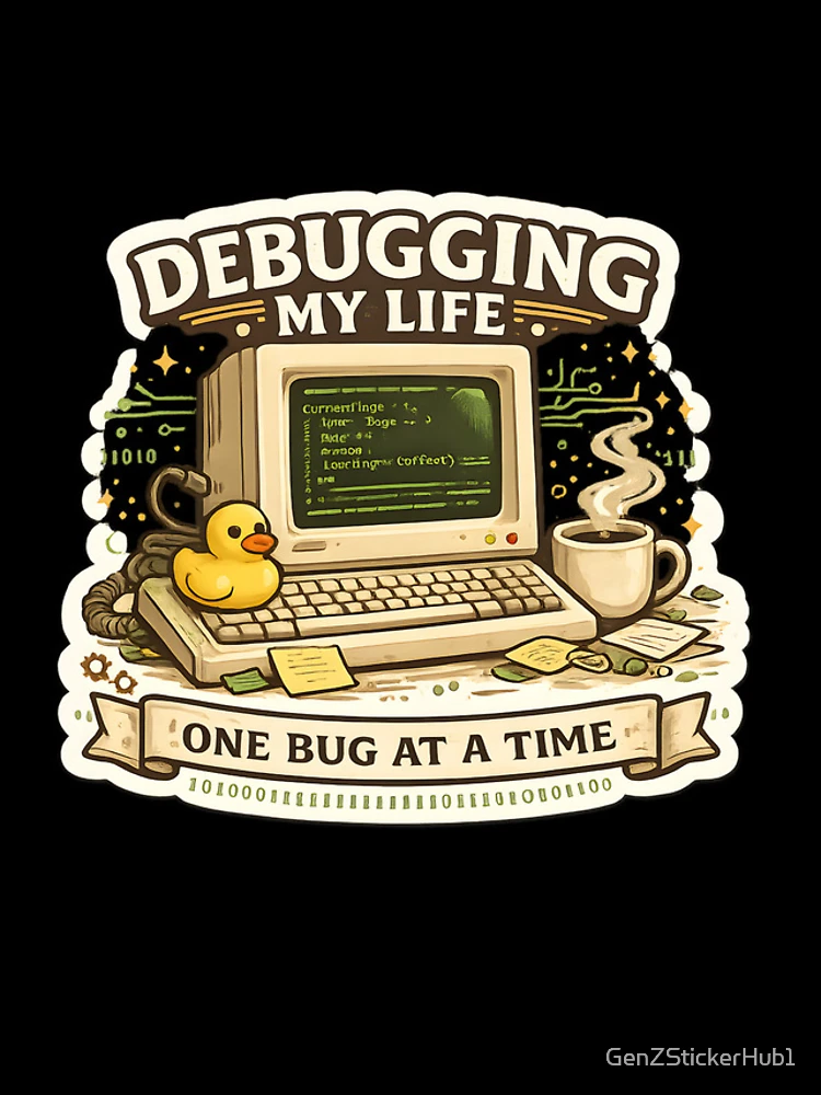 Thumbnail 4 of 4, iPhone Case, Debugging My Life Funny Programmer Sticker | Coding Laptop Decal | Software Developer Gift designed and sold by GenZStickerHub1.