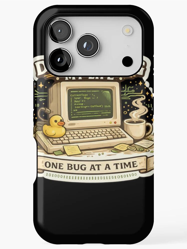 Thumbnail 1 of 4, iPhone Case, Debugging My Life Funny Programmer Sticker | Coding Laptop Decal | Software Developer Gift designed and sold by GenZStickerHub1.