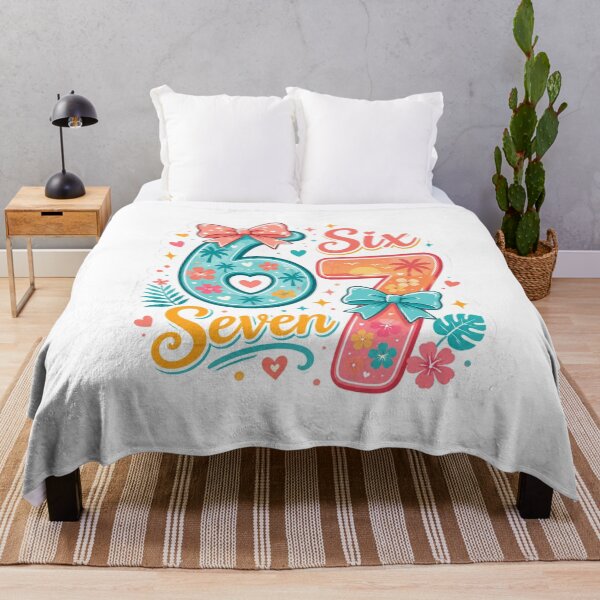 Item preview, Fun 6 7 image with tropical design designed and sold by Sendgoodvibes.