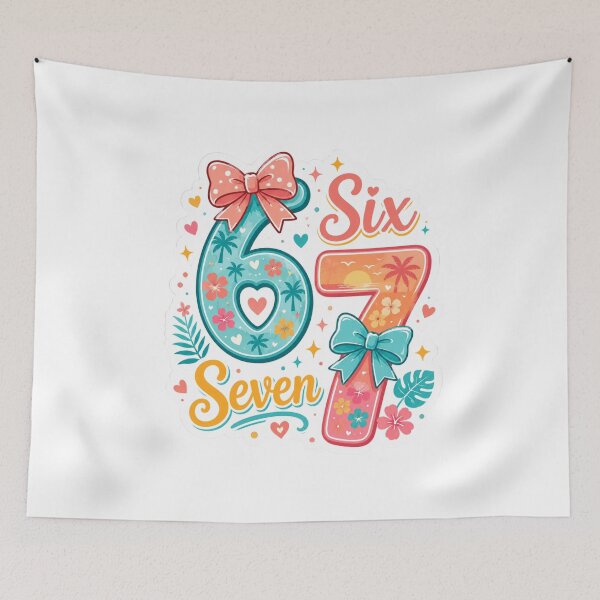 Item preview, Fun 6 7 image with tropical design designed and sold by Sendgoodvibes.