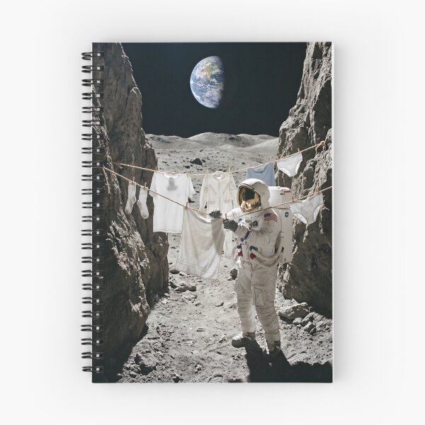 Item preview, Astronaut hanging up laundry on the moon. designed and sold by WiseBow.