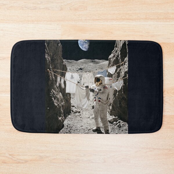 Item preview, Astronaut hanging up laundry on the moon. designed and sold by WiseBow.