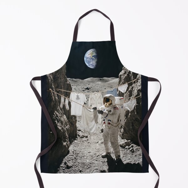 Item preview, Astronaut hanging up laundry on the moon. designed and sold by WiseBow.