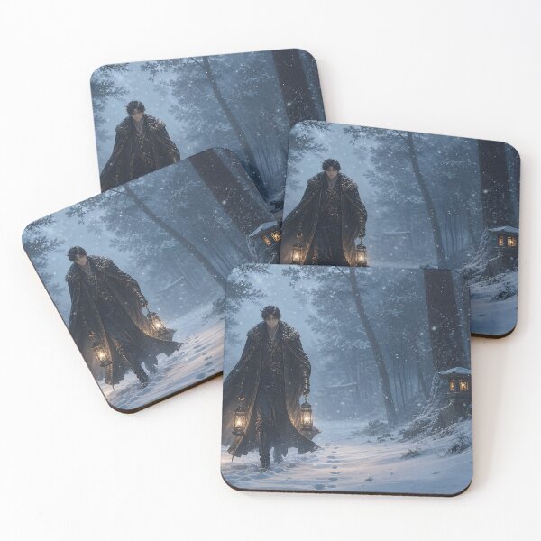 Item preview, Lantern Traveler in Snowy Forest designed and sold by sigmaartstudio.
