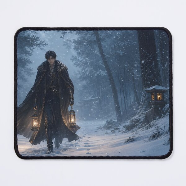 Item preview, Lantern Traveler in Snowy Forest designed and sold by sigmaartstudio.
