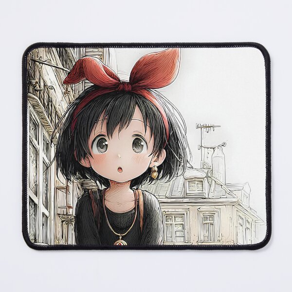 Item preview, Cute kawaii art girl [[kiki's]] with -%[ghiblis]%- cat aways roof designed and sold by Wdanti.