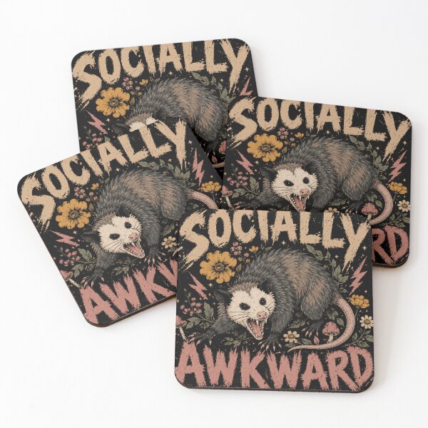 Item preview, Socially Awkward Opossum Introvert Social Anxiety Shy Funny Animal designed and sold by RetroMini2026.