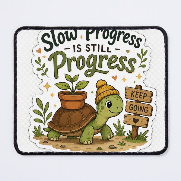 Item preview, Slow Progress Is Still Progress Turtle Sticker | Growth Mindset Motivation | Productivity Gift designed and sold by GenZStickerHub1.