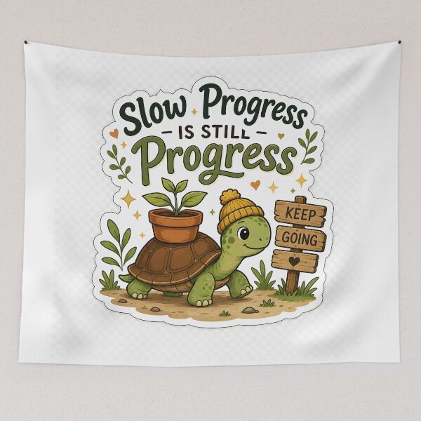 Item preview, Slow Progress Is Still Progress Turtle Sticker | Growth Mindset Motivation | Productivity Gift designed and sold by GenZStickerHub1.