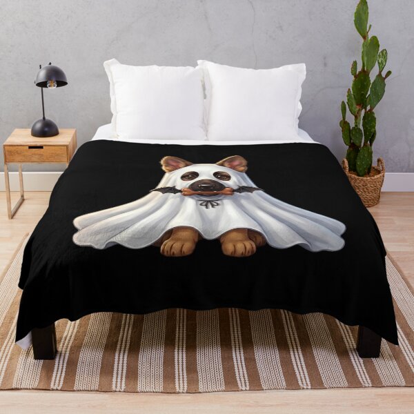 Item preview, Cute German Shepherd Puppy Ghost Costume Halloween Dog designed and sold by SilentFlower.