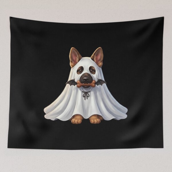 Item preview, Cute German Shepherd Puppy Ghost Costume Halloween Dog designed and sold by SilentFlower.