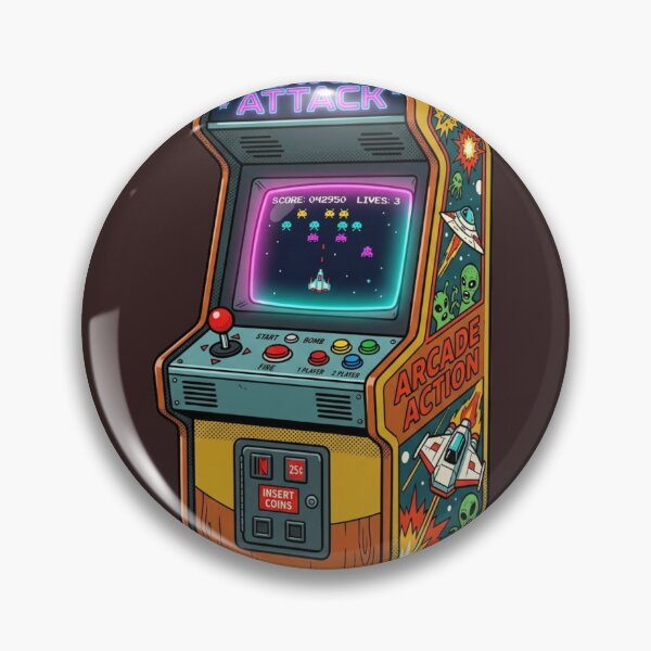 Artikelvorschau, "Retro-Arcade-Automat Star Attack 80er-Jahre-Gaming-Ästhetik" entworfen und verkauft von Malalese.