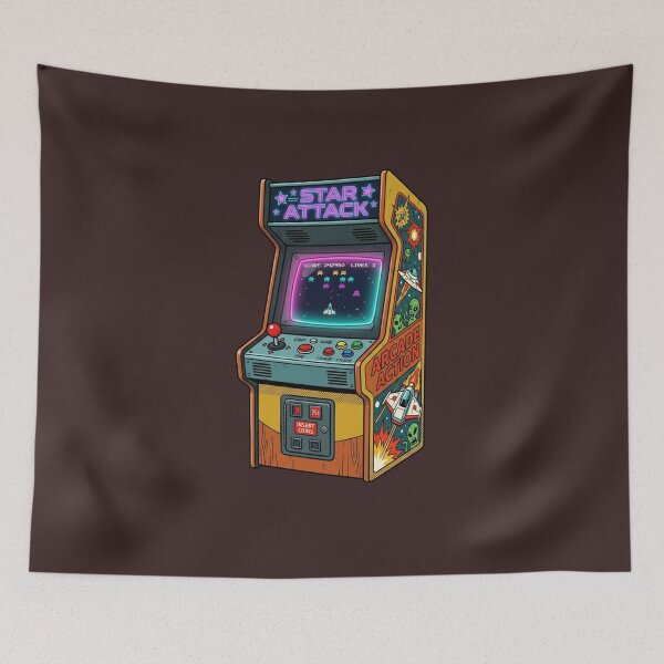 Item preview,  "Retro Arcade Machine Star Attack 80s Gaming Aesthetic" designed and sold by Malalese.