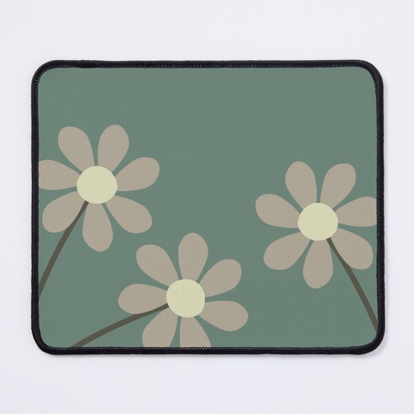 Item preview, Muted minimalist abstract floral vector illustration on dusty dark green background designed and sold by 722u.