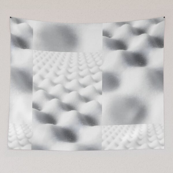 Item preview, Abstract White Wavy Foam Pattern | Minimalist 3D Geometric Ripples Wall Art | Clean Modern Studio Texture Print | Nordic Style Monochrome Soft Grid Poster designed and sold by SergioMiklos.