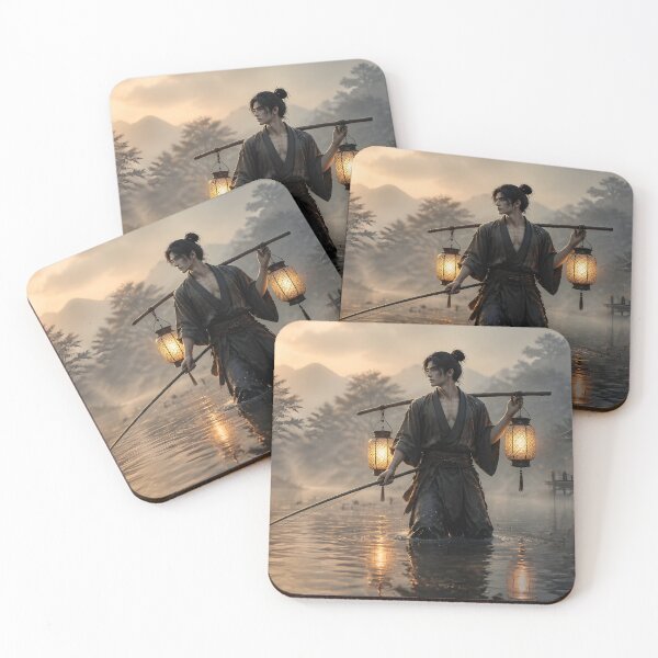 Item preview, Lantern Traveler at Dawn River designed and sold by sigmaartstudio.