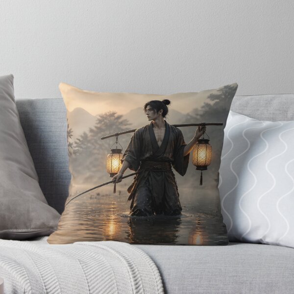 Item preview, Lantern Traveler at Dawn River designed and sold by sigmaartstudio.