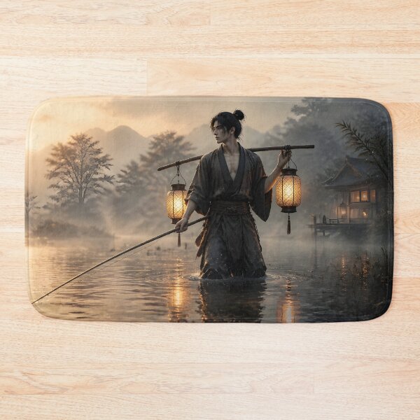 Item preview, Lantern Traveler at Dawn River designed and sold by sigmaartstudio.