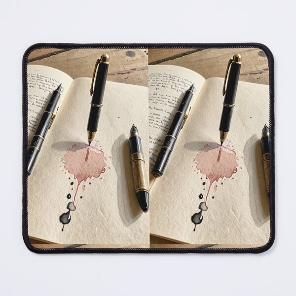 Item preview, Art - Set of Fountain Pens and Notebook, Vintage and Contemplative Composition designed and sold by Reverso-Design.