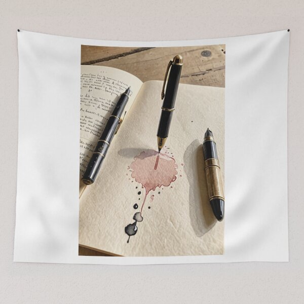 Item preview, Art - Set of Fountain Pens and Notebook, Vintage and Contemplative Composition designed and sold by Reverso-Design.
