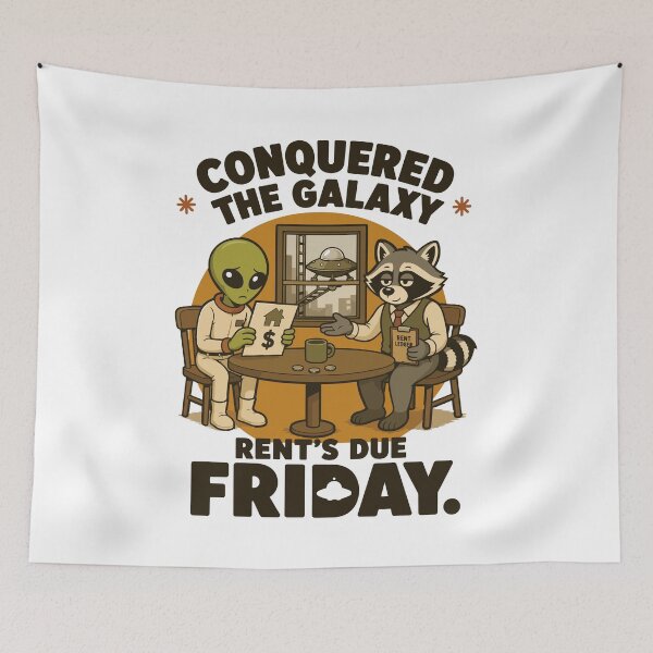 Item preview, Alien, It’s Time to Pay the Rent designed and sold by ANALOG MISCHIEF.