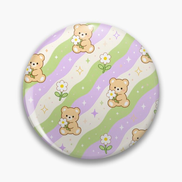 Item preview, Cute Pastel Teddy Bear Wavy Pattern designed and sold by AuudiVasustudio.