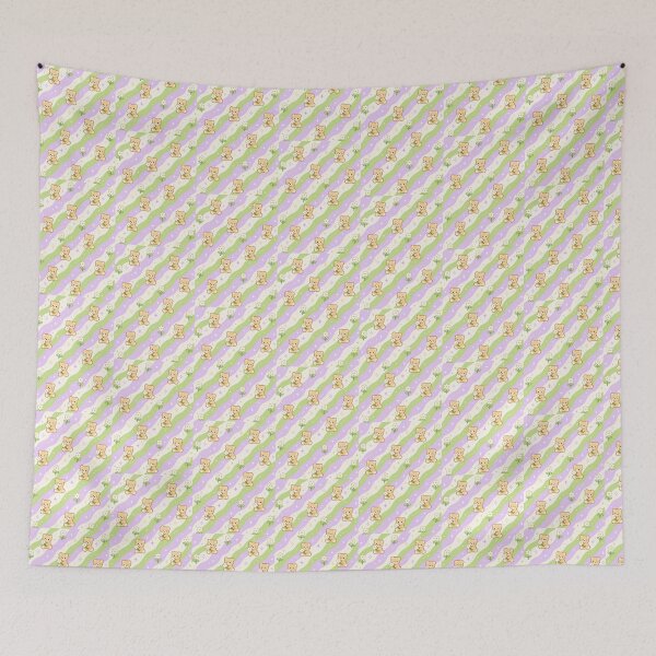 Item preview, Cute Pastel Teddy Bear Wavy Pattern designed and sold by AuudiVasustudio.