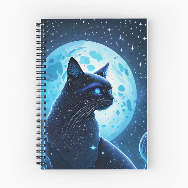 Item preview, Mystical Black Cat Under the Full Moon | Celestial Fantasy Night Sky Art designed and sold by TitiaDesign.
