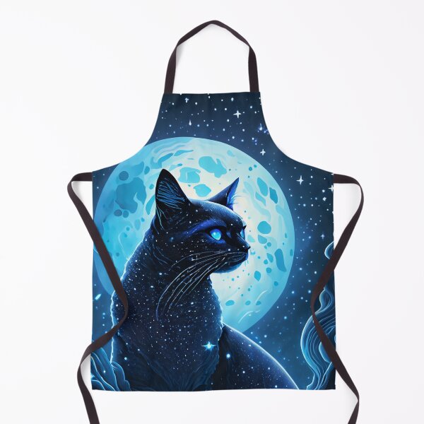 Item preview, Mystical Black Cat Under the Full Moon | Celestial Fantasy Night Sky Art designed and sold by TitiaDesign.