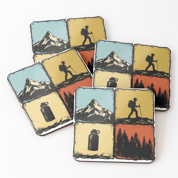Item preview, Vintage Outdoor Adventure Four-Panel Sticker designed and sold by GabeMountainArt.