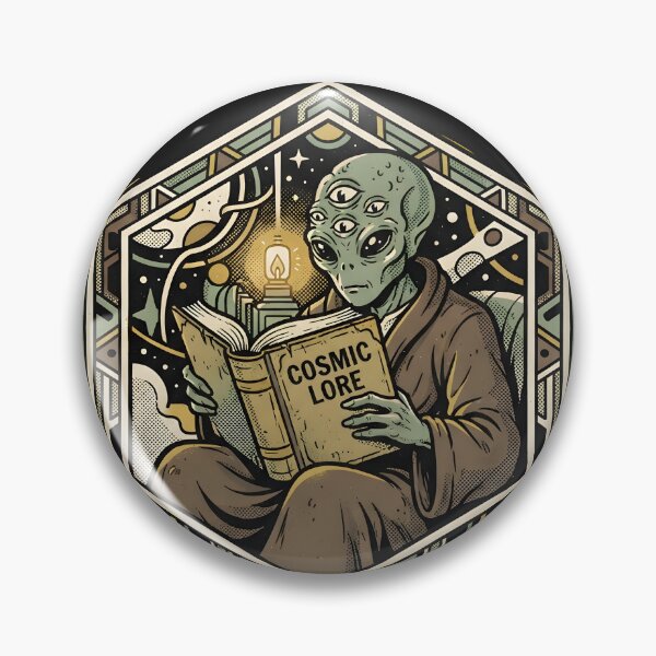 Item preview, Stay Curious Alien Reading Book Vintage Style designed and sold by DuckOddity.