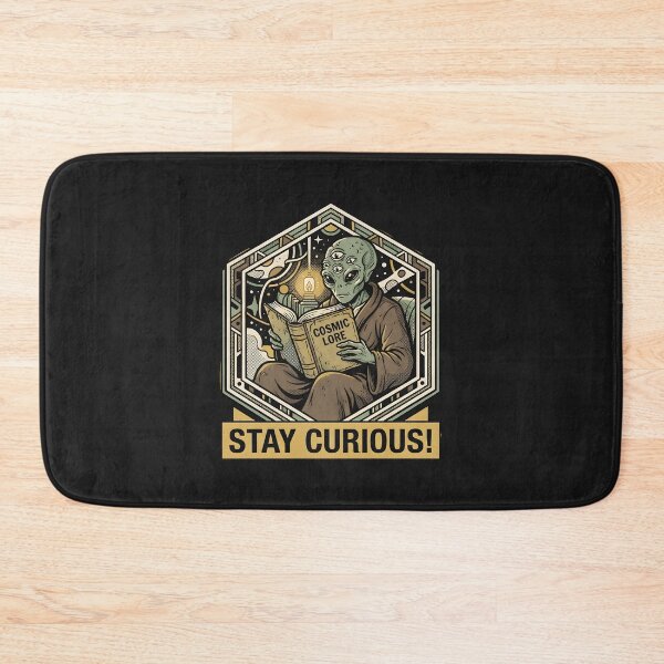 Item preview, Stay Curious Alien Reading Book Vintage Style designed and sold by DuckOddity.