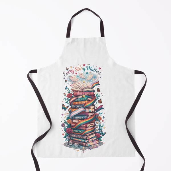 Item preview, Every Story Matters - Rainbow Pride Bookshelf Illustration designed and sold by DesignsCreative.