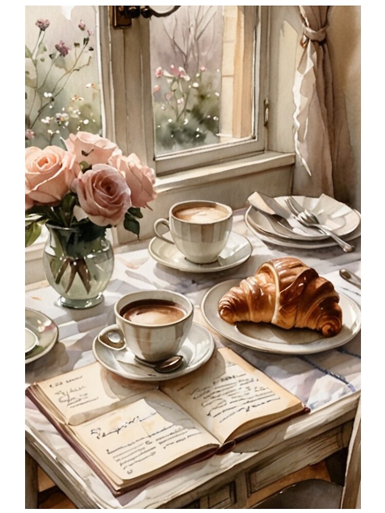 Thumbnail 3 von 3, Tuch, Art - Still Life with Roses, Intimate and Nostalgic Everyday Scene designt und verkauft von Reverso-Design.