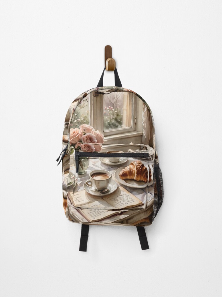 Thumbnail 1 of 3, Backpack, Art - Still Life with Roses, Intimate and Nostalgic Everyday Scene designed and sold by Reverso-Design.