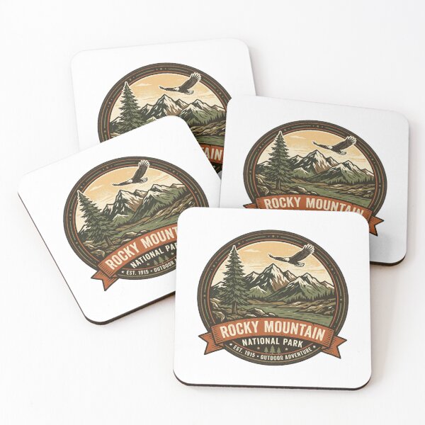 Item preview, ​"Rocky Mountain National Park Vintage Outdoor Adventure Badge designed and sold by Malalese.