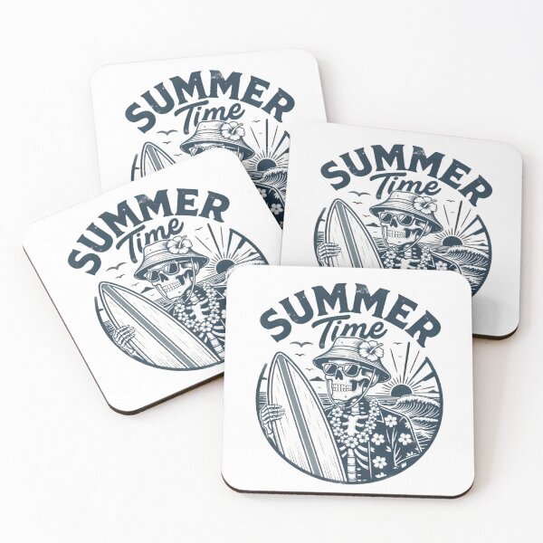 Item preview, Summer Time Skeleton Surfer Beach designed and sold by Linework Studio.
