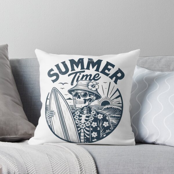 Item preview, Summer Time Skeleton Surfer Beach designed and sold by Linework Studio.