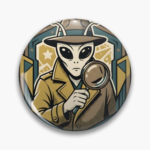 Item preview, Alien Detective Mystery Retro Shield Graphic designed and sold by DuckOddity.