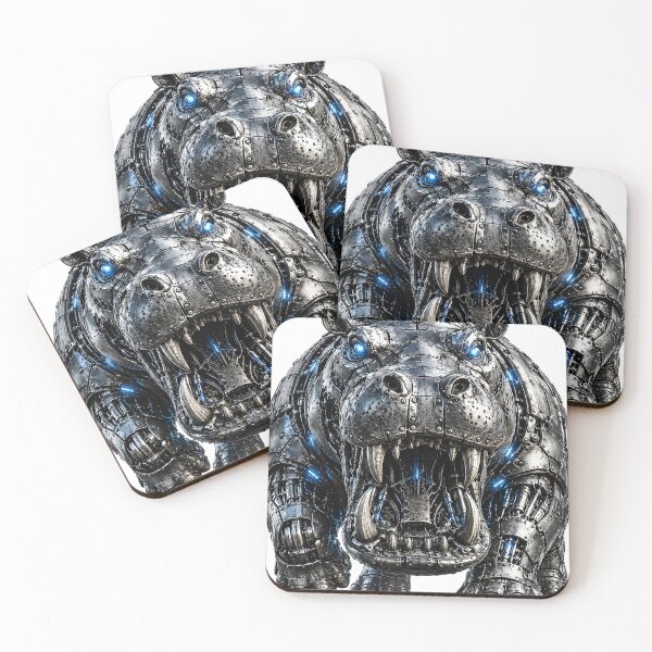 Item preview, Steel Hippo V5 – Mechanical Cyber Hippopotamus | Futuristic Industrial Metal Beast designed and sold by SteelCoat Studio.
