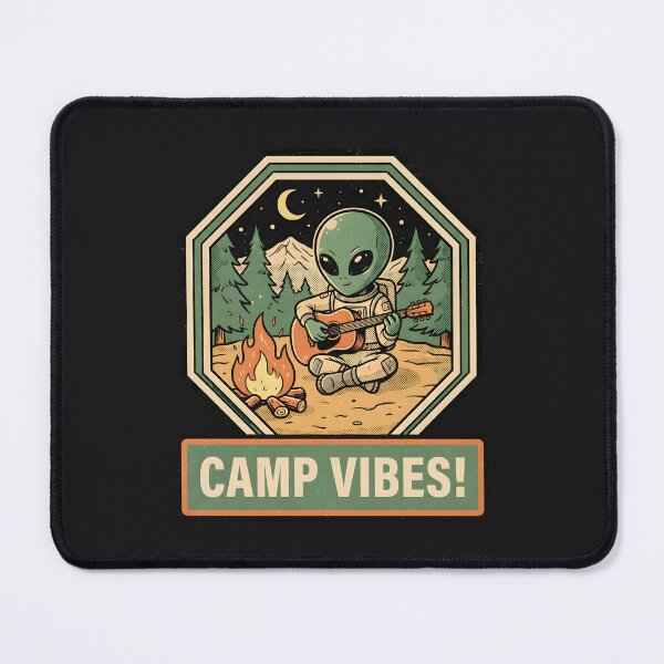 Item preview, Alien Campfire Acoustic Guitar Retro Design designed and sold by DuckOddity.