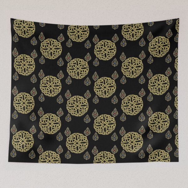 Item preview, Golden Celtic Knot – Ornate Gemstone Sacred Pattern Black  Edition  designed and sold by Macramellennias.