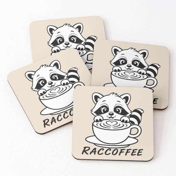 Item preview, ☕ BREWED BEASTIES COLLECTION ☕ - WOODLAND FRIENDS -  Raccoffee designed and sold by WheelieGdArt.
