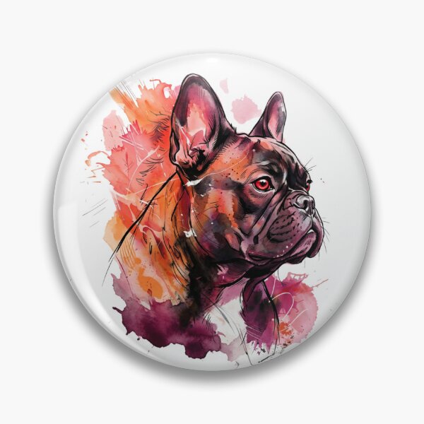 Item preview, French Bulldog Watercolor Art Colorful Frenchie Portrait | designed and sold by shallia.
