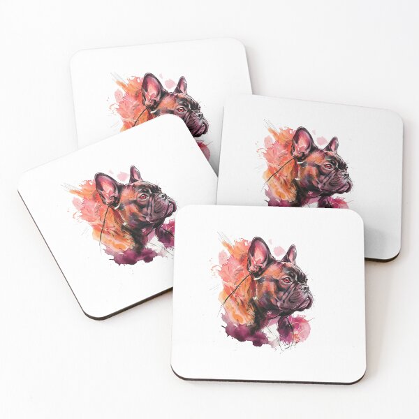 Item preview, French Bulldog Watercolor Art Colorful Frenchie Portrait | designed and sold by shallia.