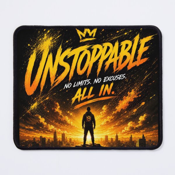 Item preview, Unstoppable – No Limits No Excuses All In Motivational Design designed and sold by Mindset Design .