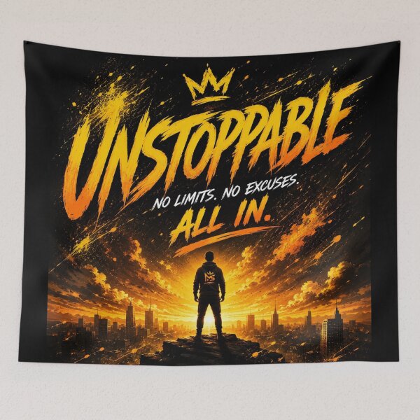 Item preview, Unstoppable – No Limits No Excuses All In Motivational Design designed and sold by Mindset Design .